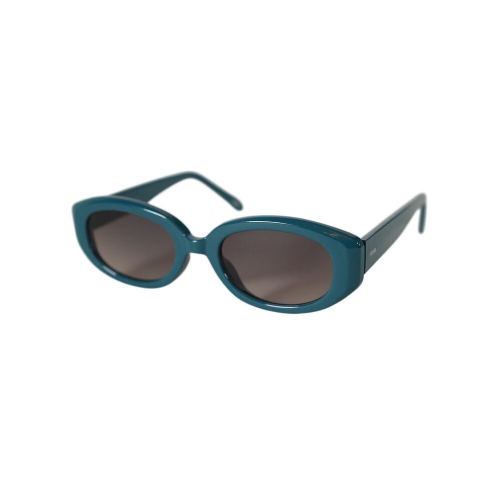 Fossil Slim Oval Cutoff Sunglasses - Teal Green / Grey - NWT
